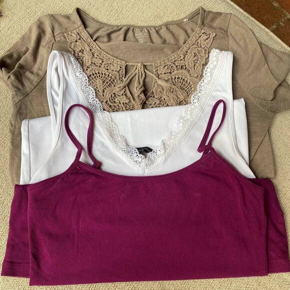 Capsule Wardrobe Bundle of 3 size XS-Banana Republic Cami, Plum Tank, Sonoma top - Picture 1 of 10